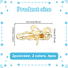 4Pcs 2 Colors Alloy Alligator Hair Clips OHAR-HY0001-06B-2