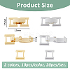 20Pcs 2 Colors Eco-Friendly Brass Watch Band Clasps KK-FH0007-66-2