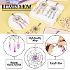 8Pcs 4 Colors Alloy Woven Net/Web with Gemstone Pendants Decorations HJEW-TA0001-30-4
