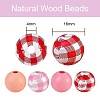 Painted Natural Wood Beads WOOD-SZ0001-10-2