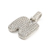 Brass Micro Pave Clear Cubic Zirconia Pendants KK-B099-01P-N-2