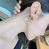 Retro Alloy Resin U-Shaped Hoop Earrings FS-WG1DDE7-01-2