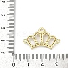 Brass Clear Cubic Zirconia Crown Connector Charms KK-D317-146G-3