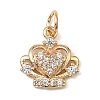 Brass Micro Pave Cubic Zirconia Charms KK-C133-03B-G-1