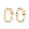 Brass Micro Pave Cubic Zirconia Screw Carabiner Lock Charms ZIRC-L093-58B-G-3