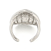 Shell Shape Rack Plating Brass Open Cuff Rings RJEW-N047-04P-RS-3