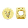Brass Micro Pave Clear Cubic Zirconia Beads KK-T030-LA843-VX3-2