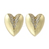 Brass Micro Pave Clear Cubic Zirconia Stud Earrings for Women EJEW-F363-06G-2