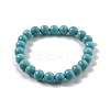 Natural Howlite Bead Stretch Bracelets BJEW-K212-B-011-3