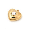 304 Stainless Steel Rhinestone Pendants STAS-P431-02G-2