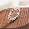 Brass Micro Pave Clear Cubic Zirconia Cuff Open Rings for Women WG065A2-02-1