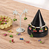 28Pcs 7 Colors Baking Paint Pearlized Glass Pendants PALLOY-TAC0184-7
