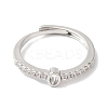 Rack Plating Brass Clear Cubic Zirconia Number 0 Adjustable Rings for Women RJEW-S407-09P-10-2