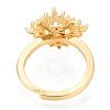 Rhombus Brass Micro Pave Clear Cubic Zirconia Cup Peg Ring Settings KK-T076-17G-3