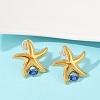 Starfish 304 Stainless Steel Pave Cubic Zirconia Stud Earrings EJEW-Z110-02G-2