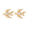 Brass Pave Clear Cubic Zirconia Pendants KK-Z142-10G-1