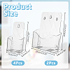 6Pcs 2 Styles Transparent Acrylic Wall Mounted Brochure Stand Rack AJEW-PH0005-86-2