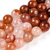 Natural Red Hematoid Quartz Beads Strands G-T140-8mm-01-2