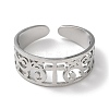 Non-Tarnish 304 Stainless Steel Open Cuff Ring LS-RJEW-C063-01P-2