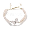 Natural Rose Quartz Braided Round Bead Bracelets BJEW-K251-06E-2