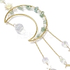 Nuggets Natural Quartz & Brass Moon Hanging Suncatchers HJEW-JM04253-03-4