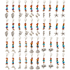 40Pcs 10 Styles Tibetan Style Sea Animal Alloy Pendant Decorations HJEW-GO00010-1