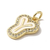 Brass Micro Pave Cubic Zirconia Pendants KK-K354-02G-Y-2