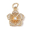 Brass Micro Pave Cubic Zirconia Charms KK-C133-03F-G-1