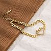 Brass Micro Pave Clear Cubic Zirconia Link Bracelets BJEW-Z082-03G-02-2