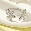 304 Stainless Steel Open Cuff Ring for Women RJEW-M025-05P-2