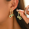 201 Stainless Steel Enamel Stud Dangle Earrings for Women CG3139-3