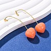 Fruit Brass Resin Stud Earrings EJEW-A140-03A-G-1
