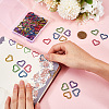 100Pcs 6 Colors Heart Shape Iron Paper Clips TOOL-WH20002-03B-3