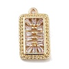Brass with Clear Cubic Zirconia Pendants LS-KK-Z061-21C-G-1