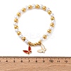 201 Stainless Steel Round Beaded Stretch Bracelets BJEW-C090-03G-D-5