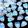 Transparent Spray Painted Glass Charms GLAA-S190-020B-01-1