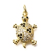 Brass Micro Pave Cubic Zirconia Pendants KK-B128-05G-1