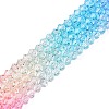 Gradient Color Baking Paint Glass Bead Strands DGLA-A039-T2mm-A08-4