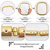 CHGCRAFT 2Pcs 2 Style Brass Tube Bag Frames FIND-CA0007-08-4
