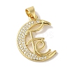 Rack Plating Brass Micro Pave Clear Cubic Zirconia Pendants KK-P267-11F-G-1