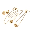 304 Stainless Steel Oval Pendant Necklaces & Bracelets & Stud Earrings Sets SJEW-P008-02G-5