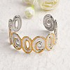 Hammered 304 Stainless Steel Cuff Bangles for Women LS-BJEW-P371-01A-2