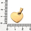 Heart 304 Stainless Steel Pendants STAS-M121-13G-3