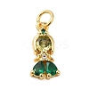 Rack Plating Brass with Cubic Zirconia Pendants KK-Q784-10G-02-1