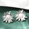 Brass ABS Imitation Pearl Stud Earrings EJEW-M082-06P-1