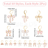 20Pcs 10 Styles Bowknot Alloy Enamel Pendant Locking Stitch Markers HJEW-SC00160-2