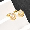 Flat Round Brass Micro Pave Cubic Zirconia Stud Earrings EJEW-A135-05G-2