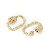 Brass Micro Pave Clear Cubic Zirconia Screw Carabiner Lock Charms X-KK-Z118-05G-2