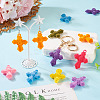 16Pcs 8 Colors Flocking Resin Pendants RESI-TA0002-77-7