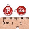 Platinum Plated Alloy Enamel Charms X-ENAM-S118-03F-P-3